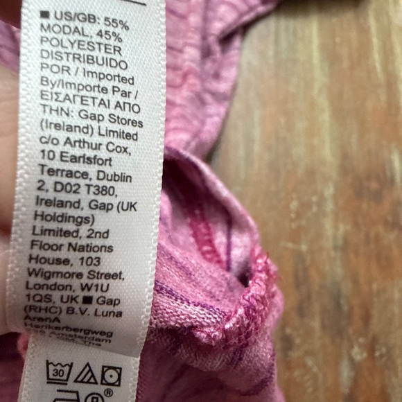 Athleta Heathered Pink Purple Stripe Breezy Scoop V-Neck Tee Short Sleeve XL - Picture 8 of 12